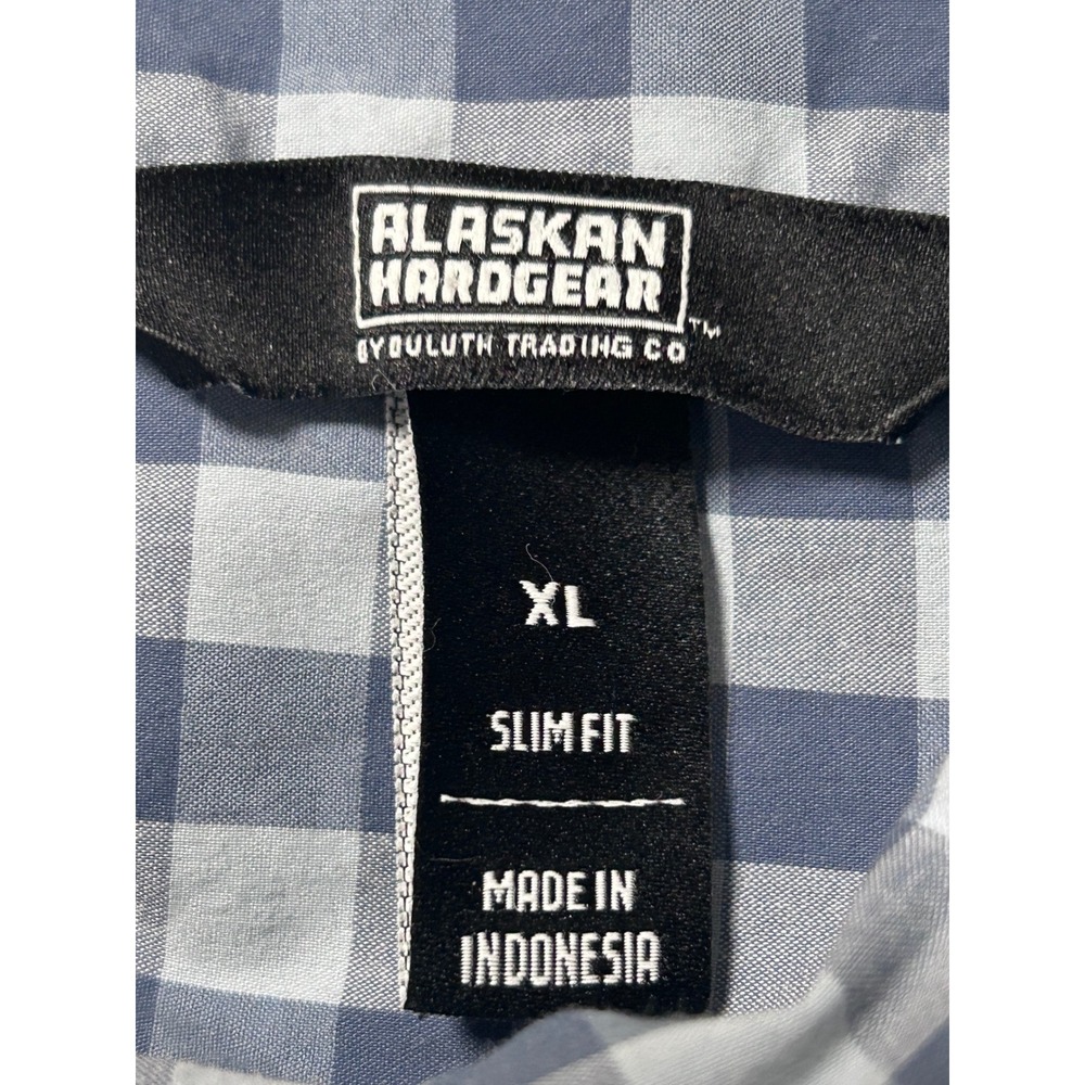 Alaskan‎ Hardgear Duluth Men's XL Slim Fit Blue Gingham Plaid Long Sleeve Shirt - Picture 4 of 11